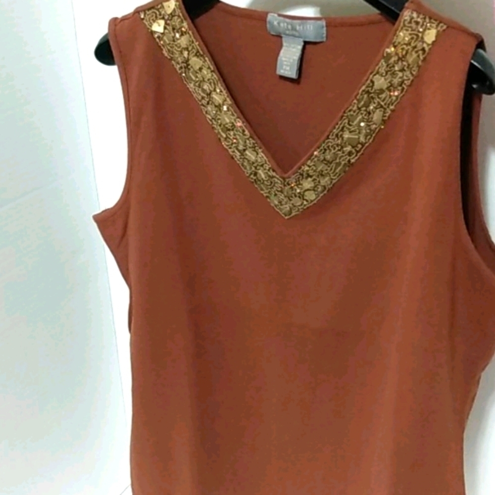 KATE HILL SLEEVELESS TOP SIZE PETITE MEDIUM